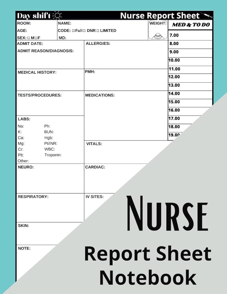 Nurse Report Sheet Notebook Day or Night Shift: Nursing SBAR Report Card Essentials Notes Assessment Cheat Sheets of the Icu Patient Documentation Paperback I Books for Nurses Brain: Wersi, Nick: Amazon.com: Books nurse-report-sheet-notebook-day-or-night-shift-nursing-sbar-report-card-essentials-notes-assessment-cheat-sheets-of-the-icu-patient-documentation-paperback-i-books-for-nurses-brain-wersi-nick-amazon-com-books