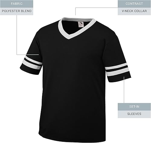 Miniatura 4 de Augusta Sportswear Jersey de manga a rayas para hombre Aqua  Blanco negro  Dorado negro  Blanco verde oscuro  Blanco dorado  Blanco grafito  Negro