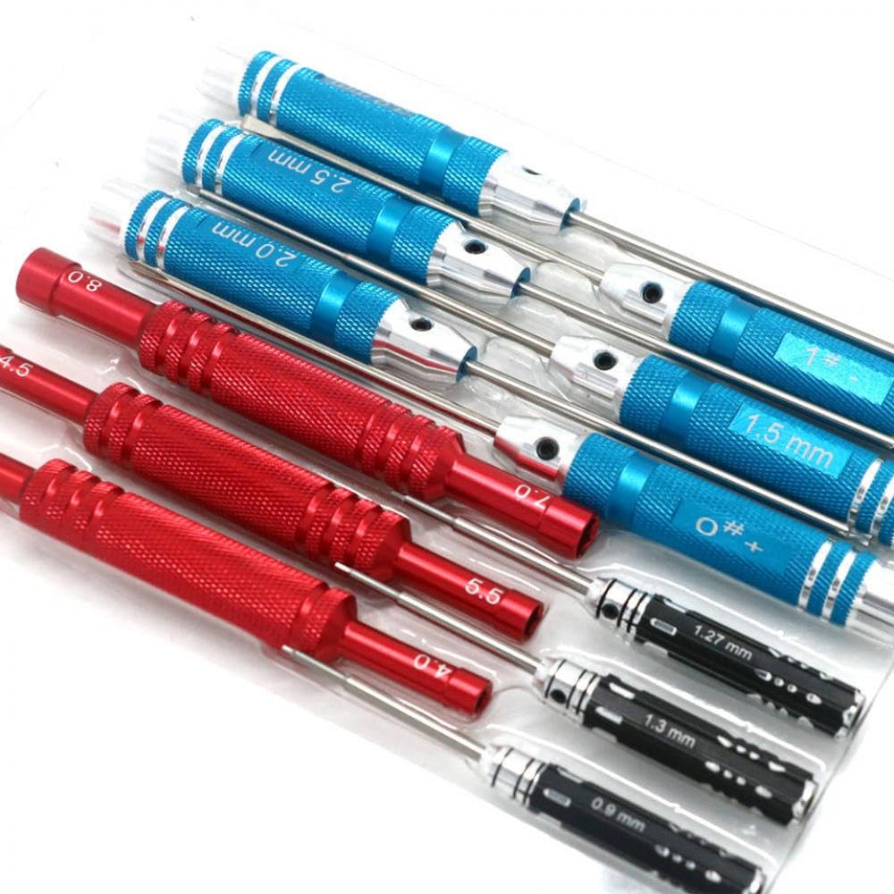 12 in 1 kit di strumenti di riparazione del modello RC per auto droni ed elicotteri con cacciaviti esagons Phillips piatti e esadecimale con vassoio