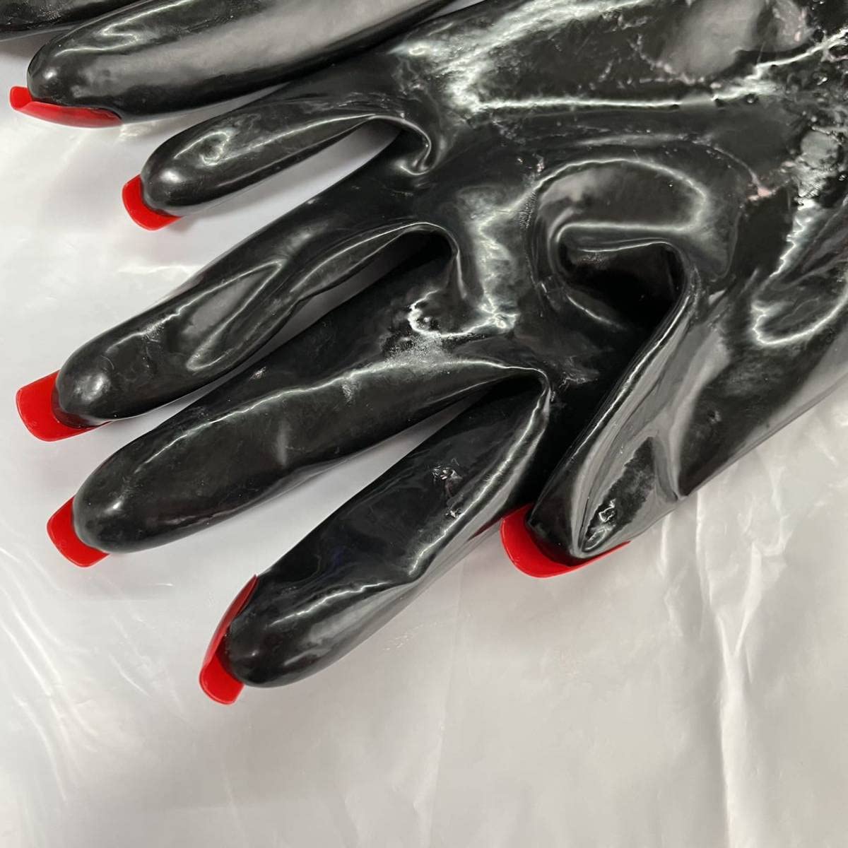 Amazon.co.jp: み 発送レア 爪付 ラバー グローブ Mサイズ レッド