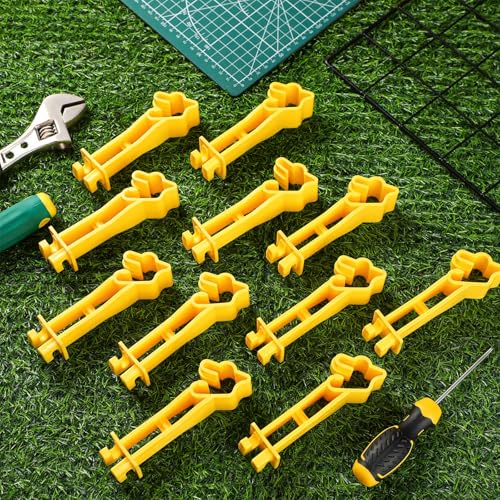 Image of Outus 200 Pcs Reversed Extender Electric Fence T Post Insulators Snap Fit T Post Insulators for Electric Fence Wire Yard Agricultural Ranchers Farm (Yellow)