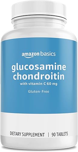 Tienda Basics Glucosamina 1500 mg con Condroitina y Vitamina C 60 mg, 90 Tabletas (2 por porción), Sin Gluten