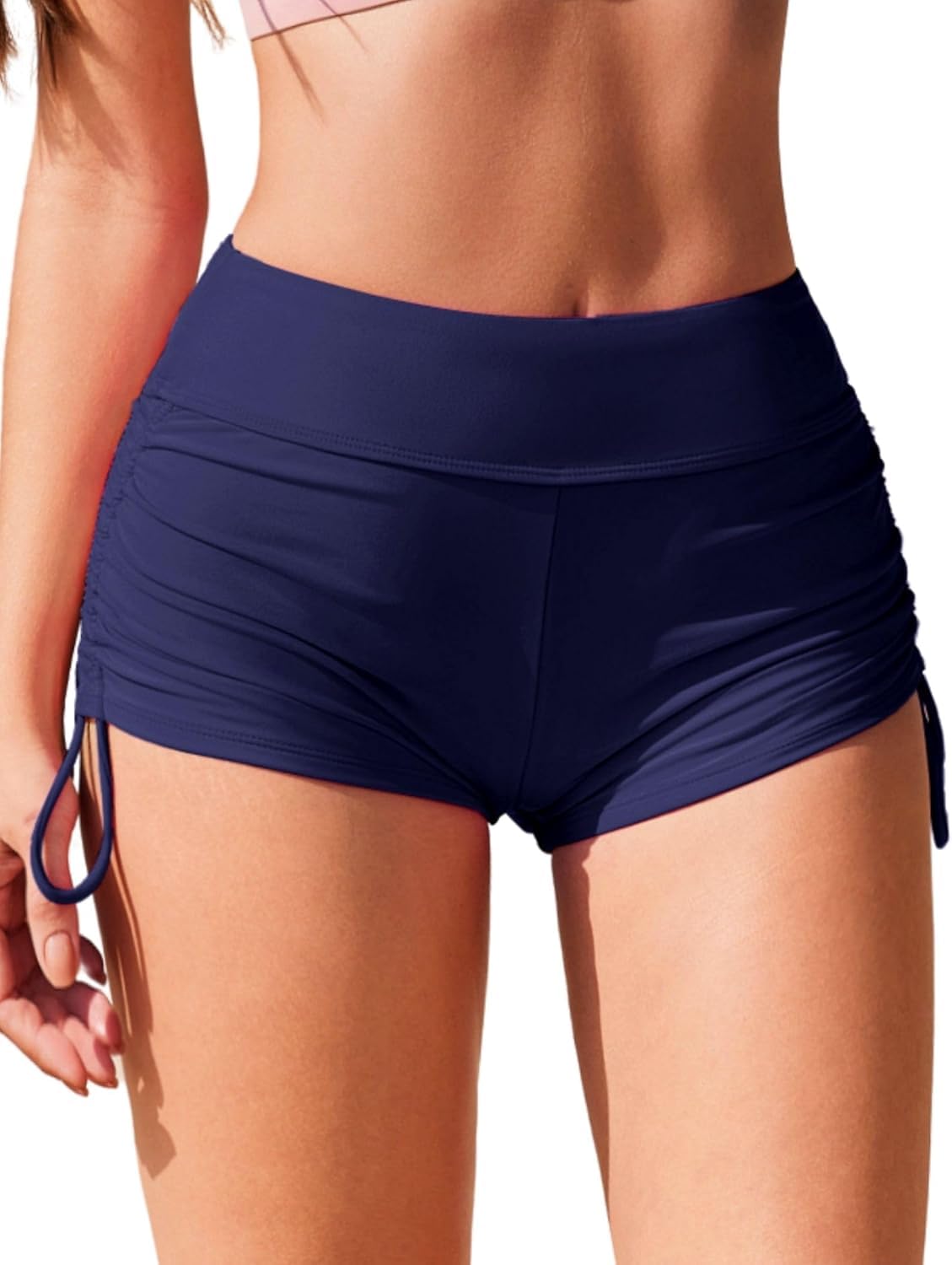 Ekouaer Badeshorts Damen Badehose Kurze Shorts Schnell Trocknende Boardshorts Bikini Hotpants Bauchkontrolle Schwimmshorts Bademode S-XXL