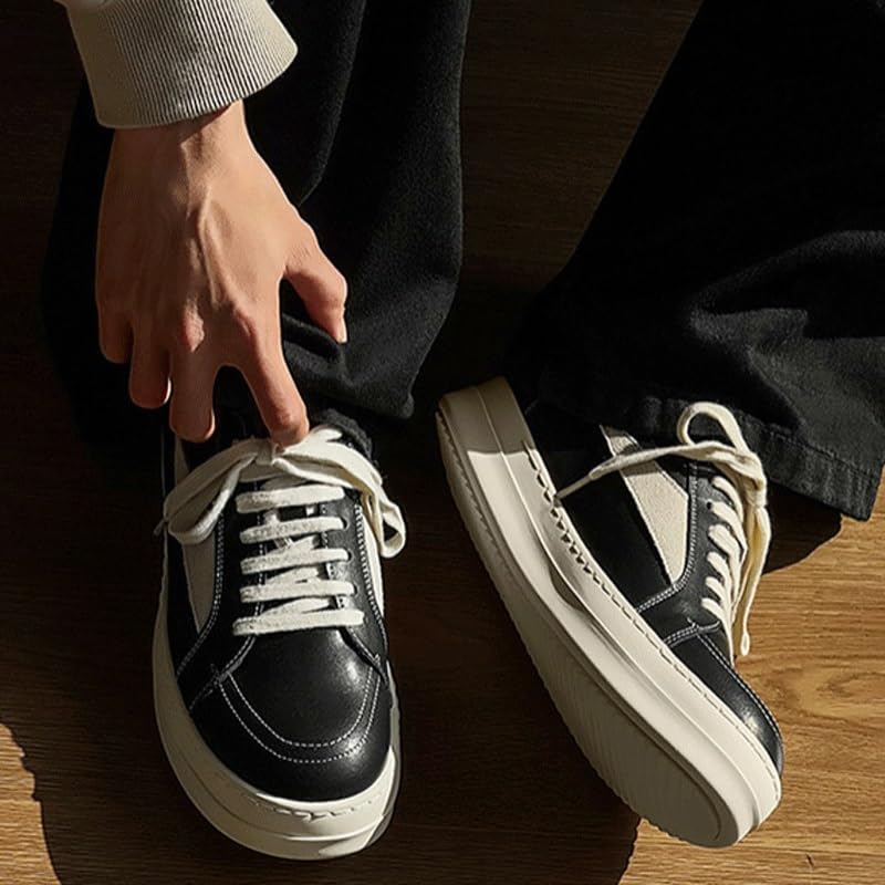 Mens Sneaker Low Top Lace Up Pointed Toe Casual Oxford Shoes Men's Formal Business Leather Derby2
