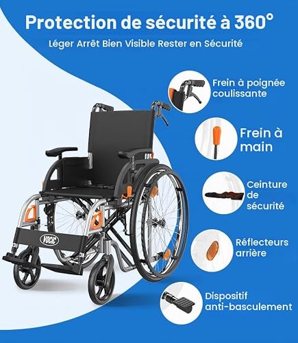 VOCIC U32 Fauteuil Roulant Autopropulsé Pliable Léger – vue 7