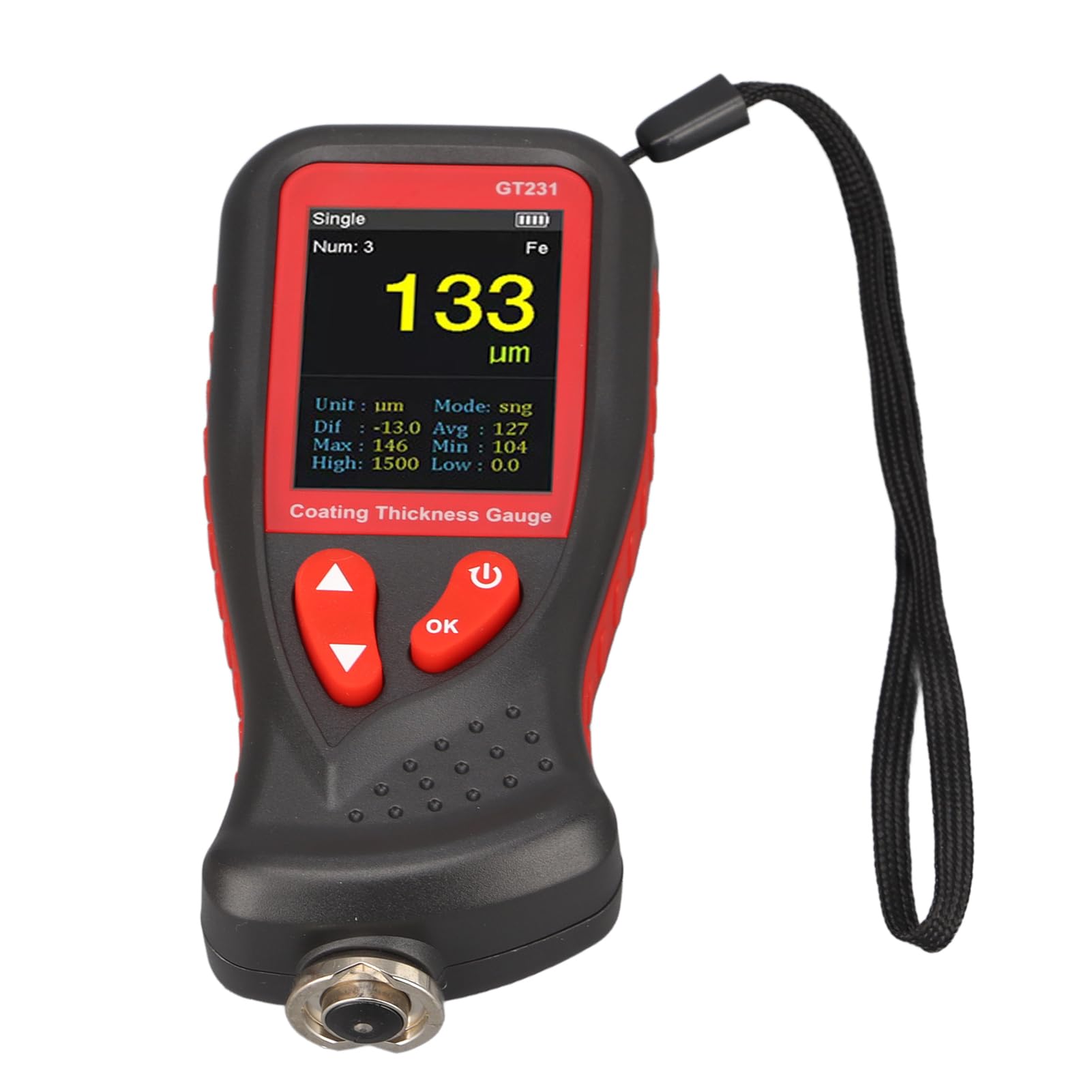 Aramox Jauge d'épaisseur de Peinture ABS Numérique, Jauge d'épaisseur de Revêtement 0 à 1800 um, écran Couleur HD 70,8, Rechargeable pour les Acheteurs de Voitures 'occasion, Inspection de
