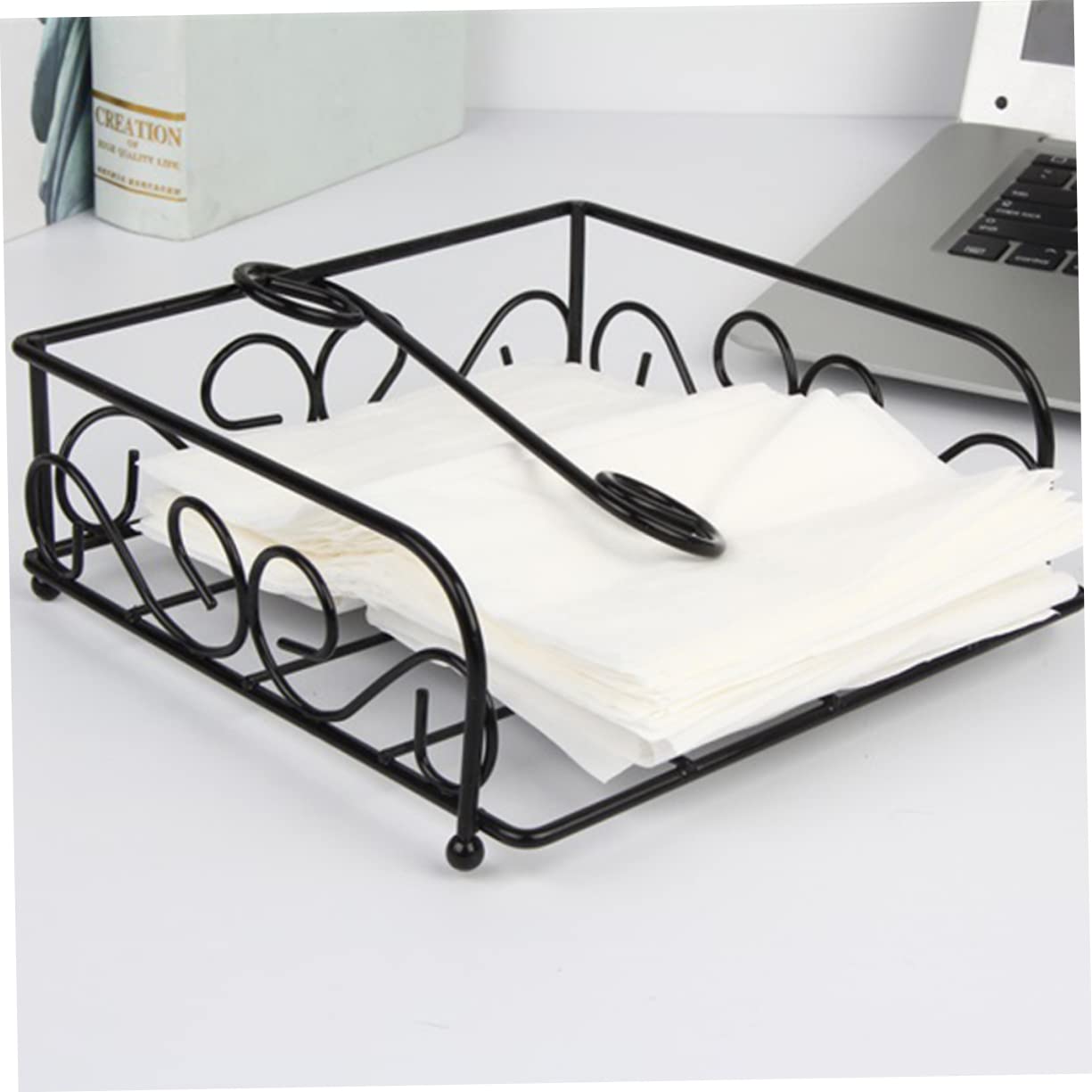 IMIKEYA Soporte Para Servilletas Pañuelos De Hierro Resistente Para Hogar y Oficina