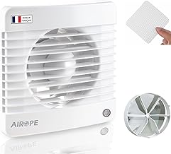 125 mm Standart Ventilation Extractor Fan + Non-Return Air Valve + Integrated Mosquito Net, 152 m³/h, 9 W, dB(A) 31, Silent for Bathroom Toilet Kitchen Buro, 5 Year Warranty