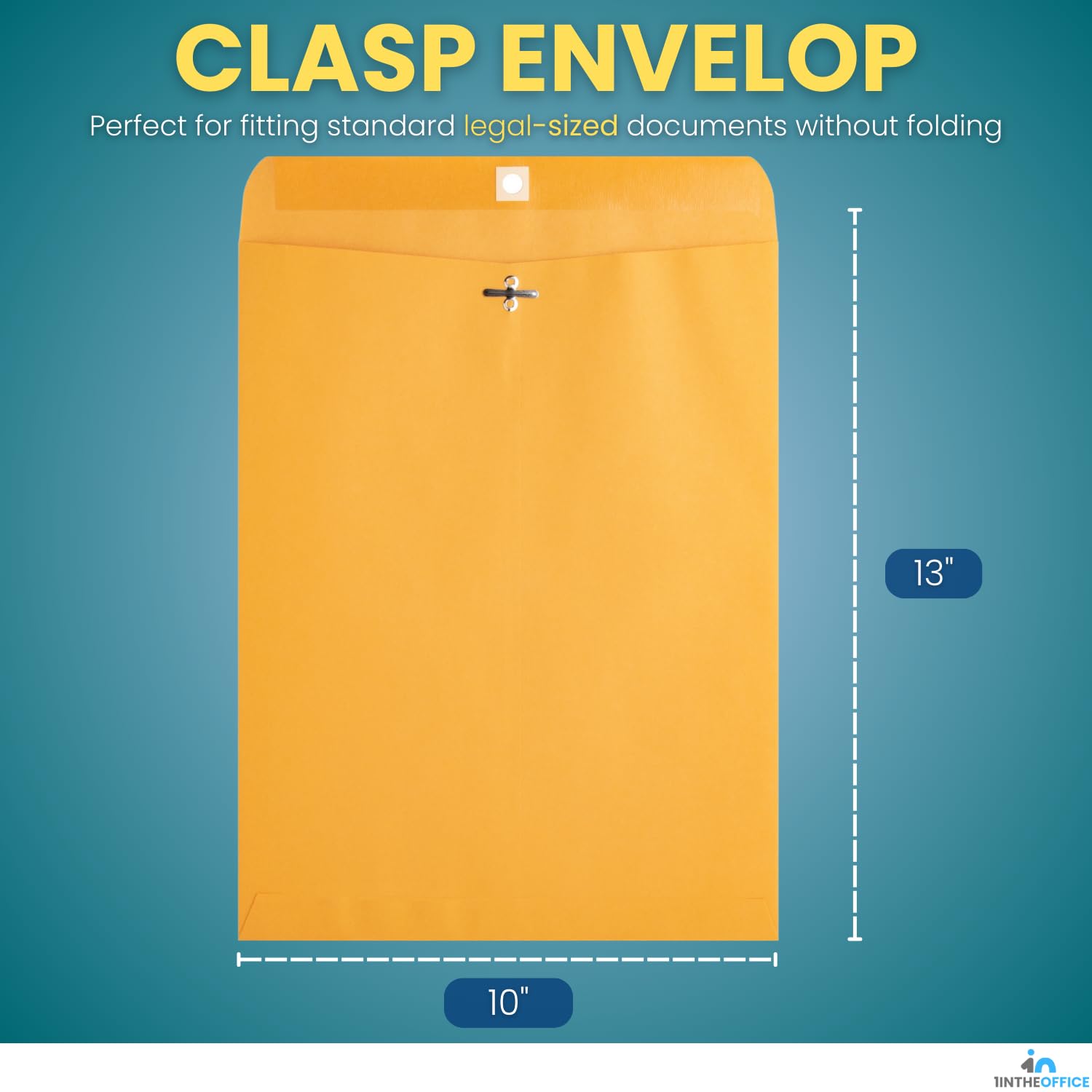 1InTheOffice Clasp Envelopes 10x13 - #97 Kraft Self-Seal, 100 Pack, Heavyweight Manila Mailers