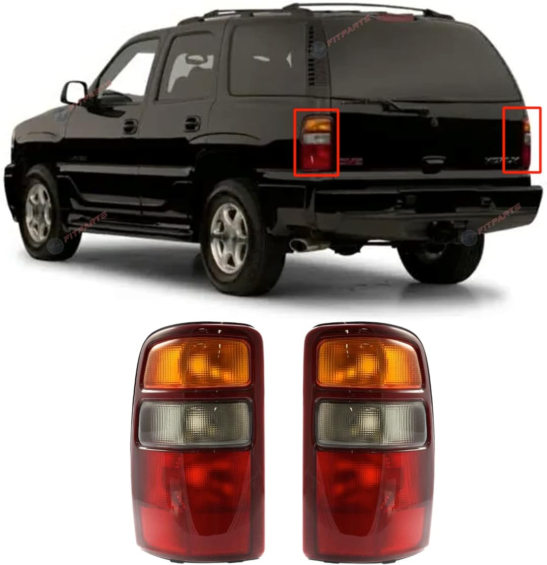 FitParts Compatible With Driver and Passenger Pair/Set Halogen Tail light Assembly GMC Yukon Denali 2000-2003. New, Waterproof GM2800143 GM2801143