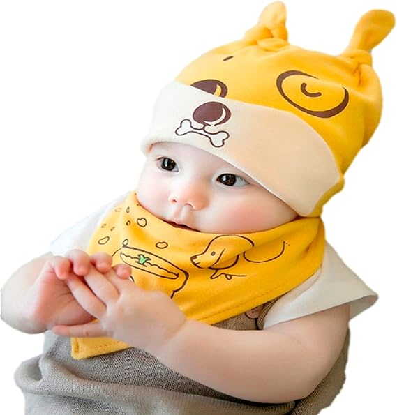 Amazon Co Jp ミャオッティ 赤ちゃん帽子 よだれかけセット 犬 耳付き 三角スカーフ スタイ 出産準備 出産祝い プレゼント イエロー マフラー ストール スヌード バンダナ 柔らかい エプロン チェック フルーツ ひまわり ホルダー 花びら型 ハンカチ クリップ
