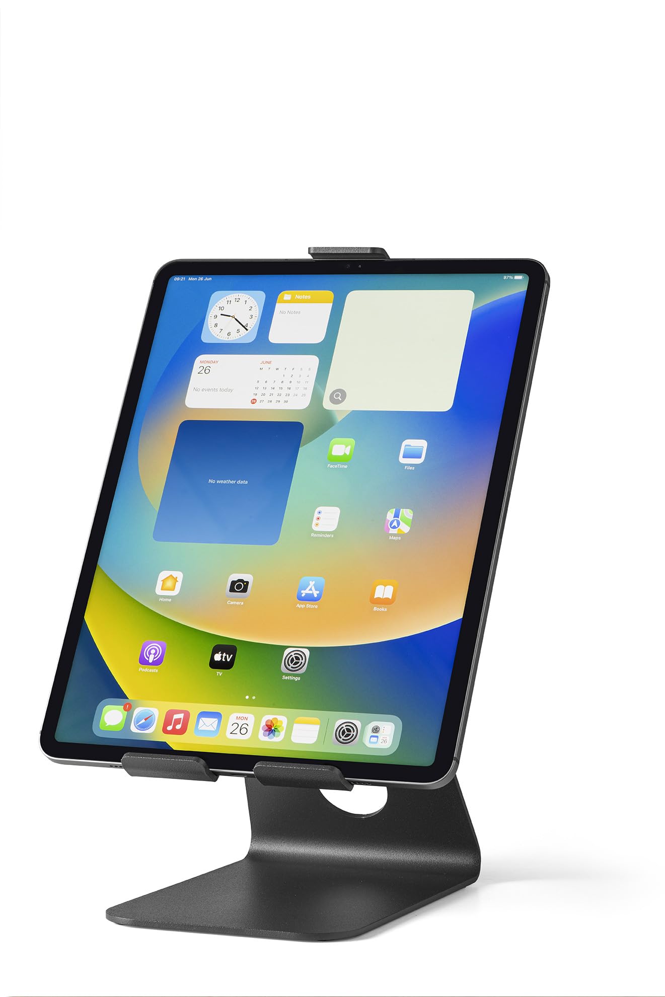 Supporto per Tablet da Scrivania Supporto Universale per iPad & Tablet da 8–13 Pollici – Stand in Metallo Robusto per Ufficio, Cucina & Smart Working – Nero