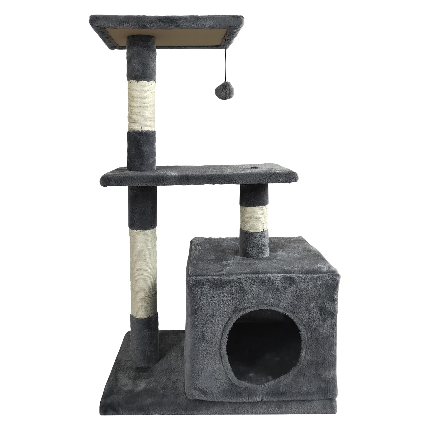 JACK AND VANILLA, Modern scratching post for cats, elegant and durable design, ideal for scratching and resting, dimensions: 50 x 30 x 80 cm, colour: grey, scratching post
