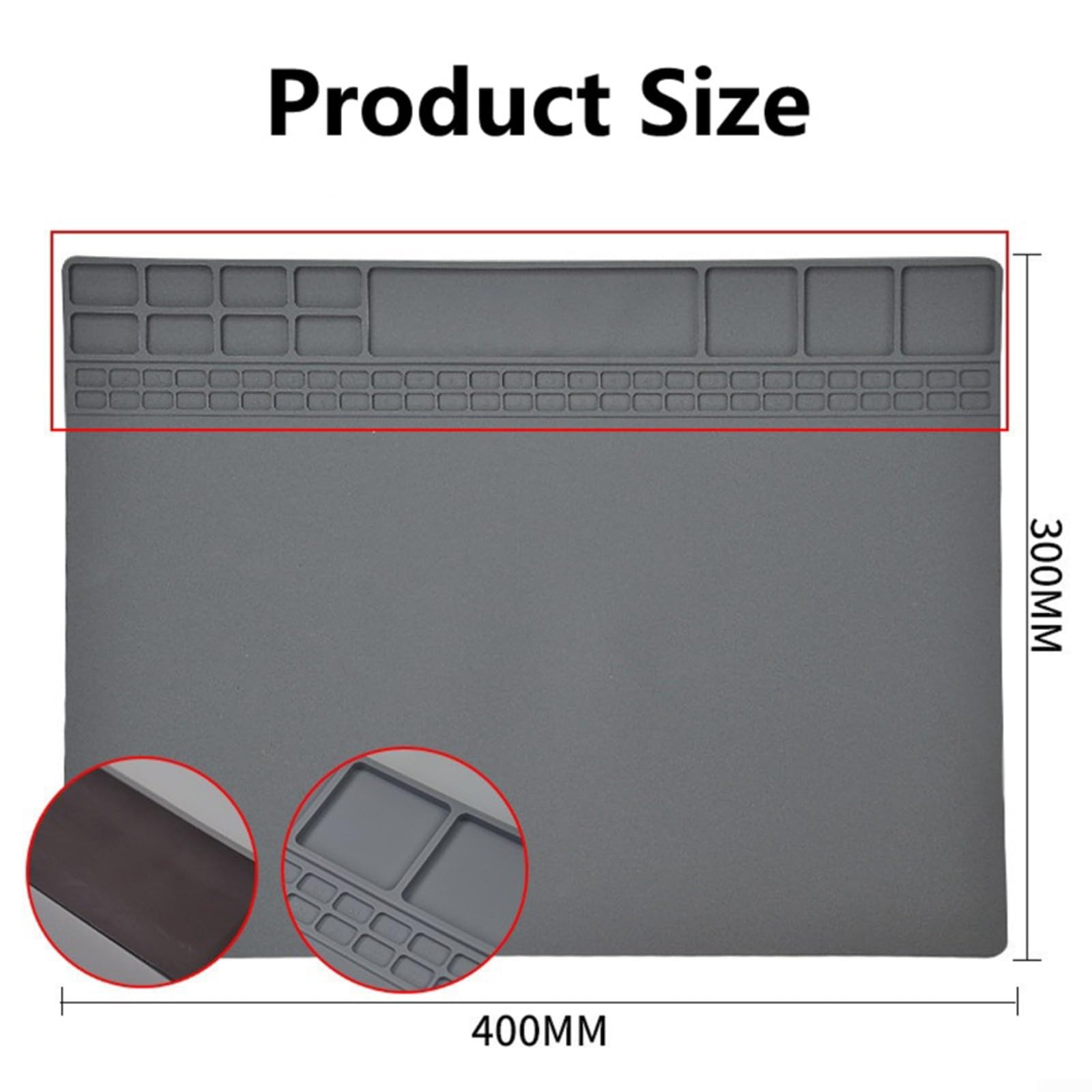 1 x Lötmatte aus Silikon, hitzebeständige Isolierung, 40 x 30 cm, rutschfest, für Lötkolbenreparaturen, Elektronik-Wartung, Mobiltelefone,