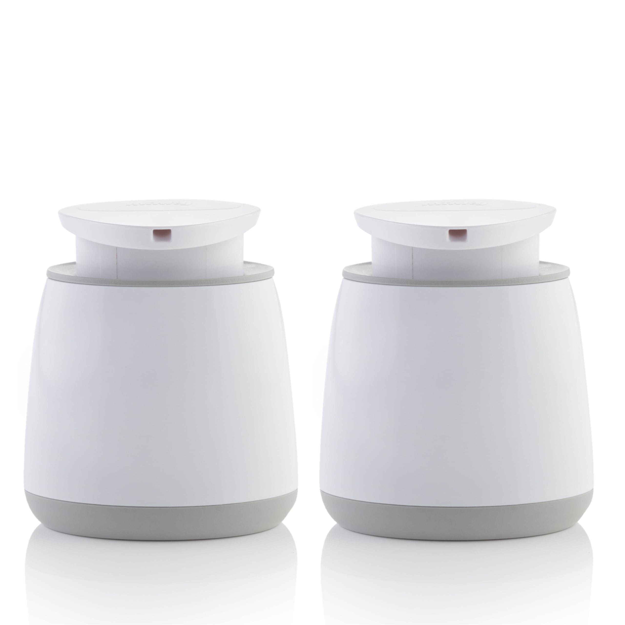 Minky Soap Dispenser, Refillable Liquid Hand Soap Dispenser With Large Pump, Non Slip Rubber Feet, Stylish & Practical Bathroom Accessory, White & Light Grey, Made in the UK (2)