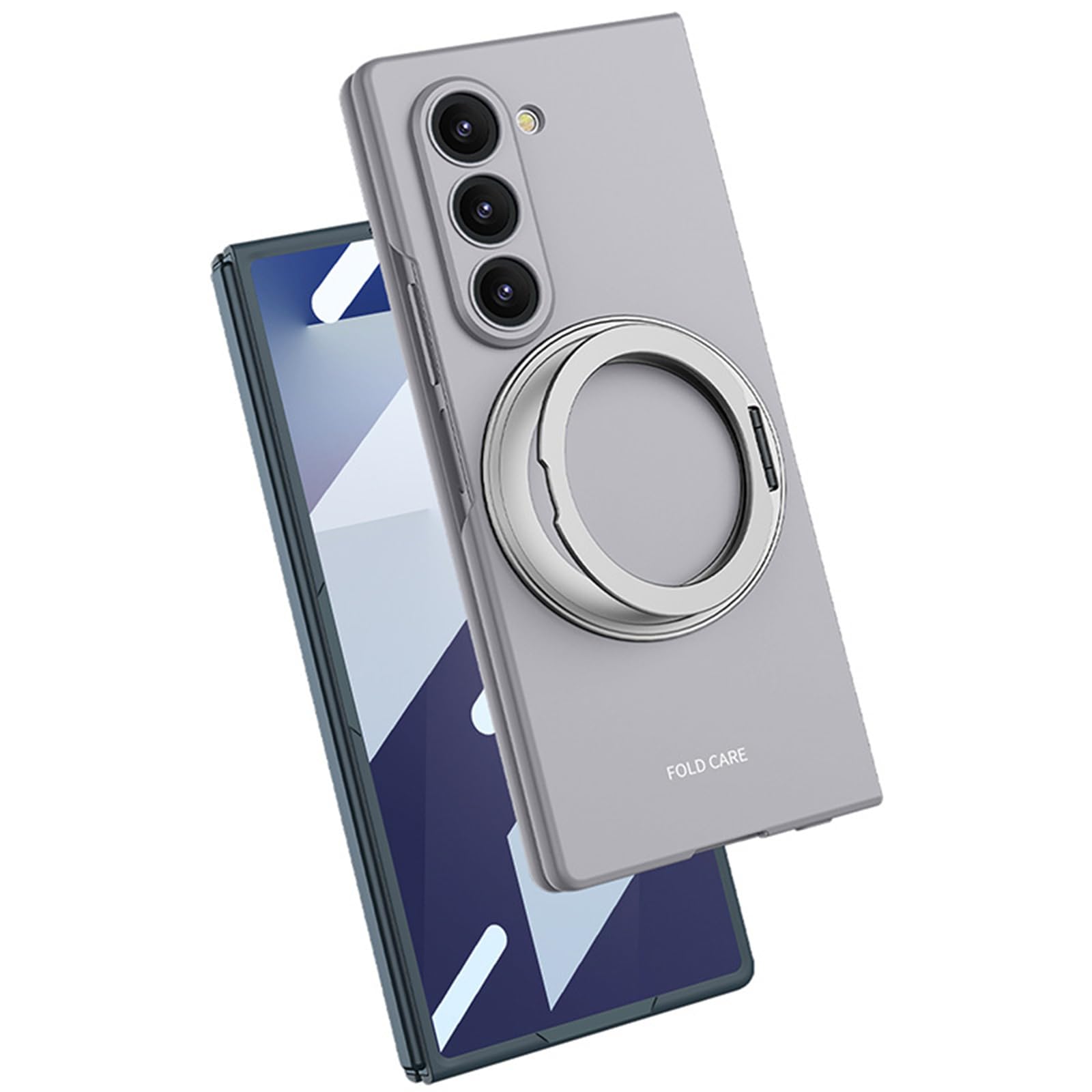 Custodia For Samsung Galaxy Z Fold 7, Pellicola Proteggi Schermo For Fotocamera Cerniera Copertura Antiurto Supporto Girevole Magnetico Supporto Custodia Rigida For PC(Blue)