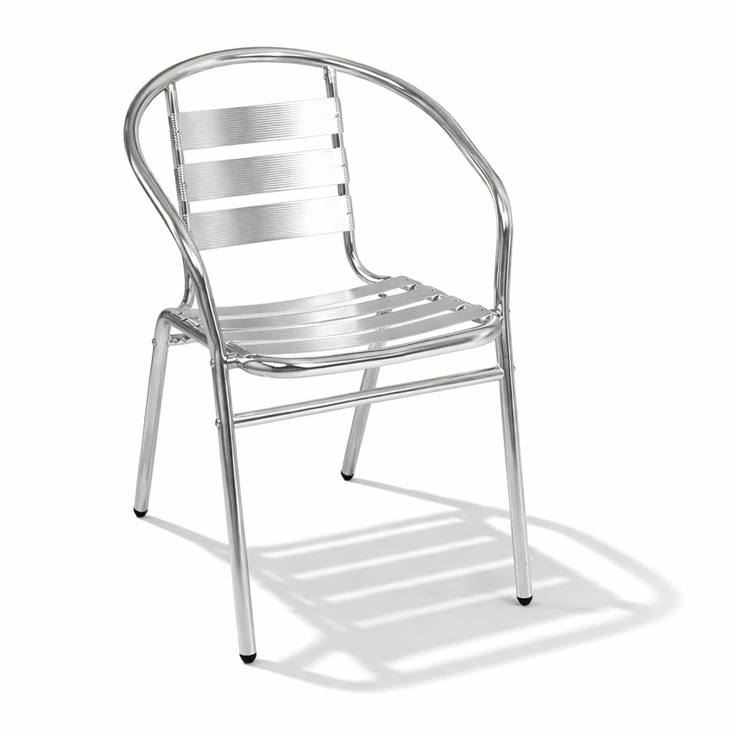 Mojawo® Qualität Aluminium Campingstuhl Gartenstuhl Stapelstuhl Bistrostuhl stapelbar Balkonmöbel Gartensitzmöbel Silber Küchenstuhl