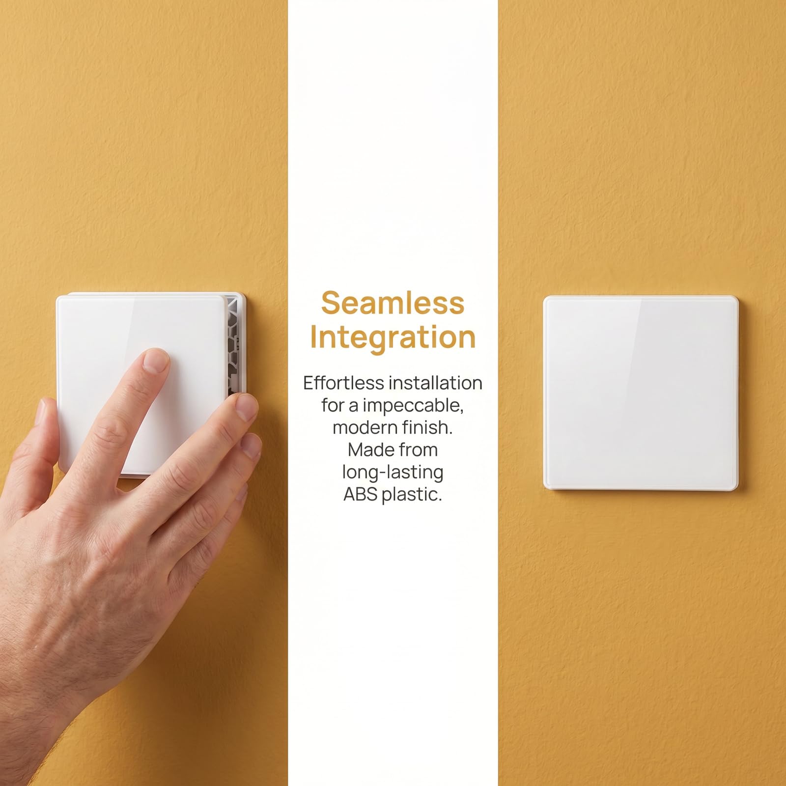 Placa de Pared Ciega 4 Piezas, Tapa de Enchufe Empotrado 86x86mm, Tapa de Interruptor, Tapa de Caja Empotrada Blanca ABS para Enchufes o Interruptores Sin Usar