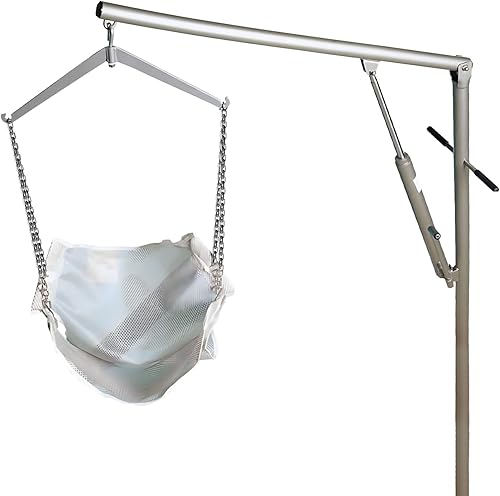 Levantamiento de piscina clásico incluye correa extra giro de 360 grados, brazo de extensión, potencia hidráulica, capacidad de peso de 400 libras.