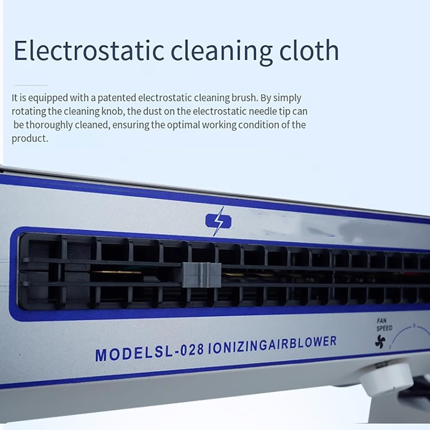 ESD Statyczny Eliminator Jonizator Wentylator z regulowaną prędkością wiatru i lampką kontrolną, środek do czyszczenia igieł jonowych do eliminacji elektryczności statycznej