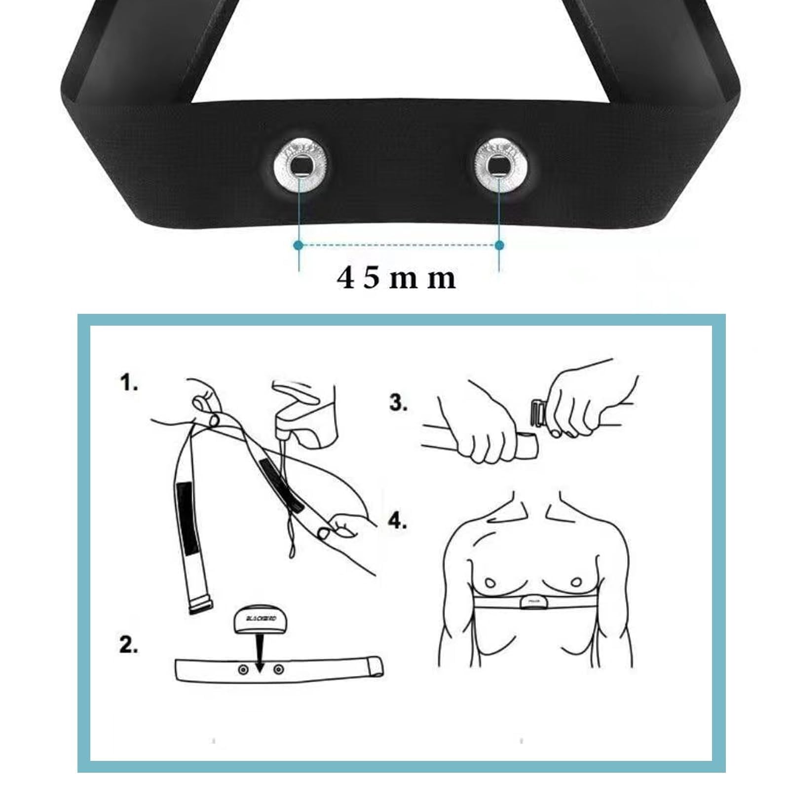 Recambio Cinta Frecuencia Cardiaca Bluetooth Ant+ Compatible Garmin Wahoo Bryton Polar H10 H9 Coospo Magene Resistente Agua Sudor