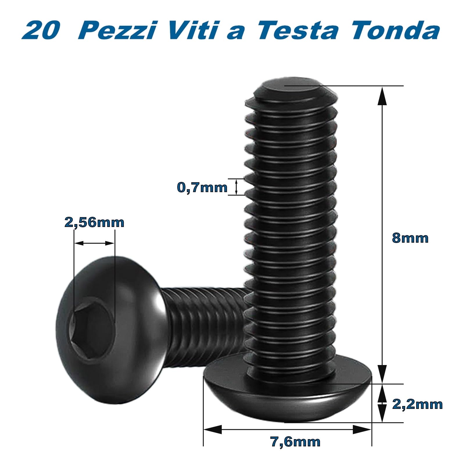 10 VITI BRUGOLA TESTA BOMBATA CON FLANGIA NERE ISO - Foto 4
