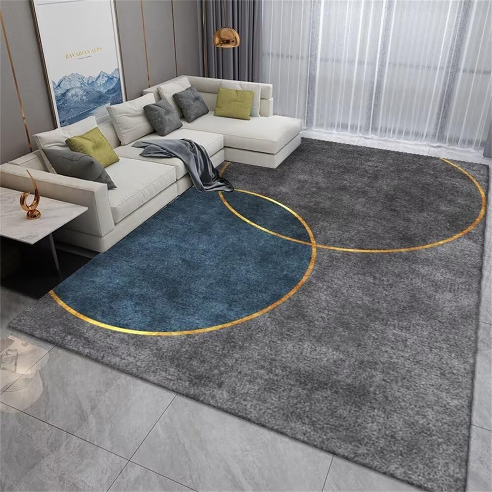 Tapis imprimé circulaire 160X230cm lavable tapis salon moderne