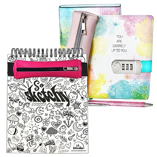 Life Is A Doodle Sketch Pad And Diary With Lock cover