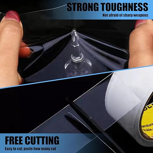 Miniatura 5 de Pack-1 Protector de umbral de automóvil, tira transparente anticolisión, calcomanía impermeable para parachoques, tira antiarañazos para maletero,