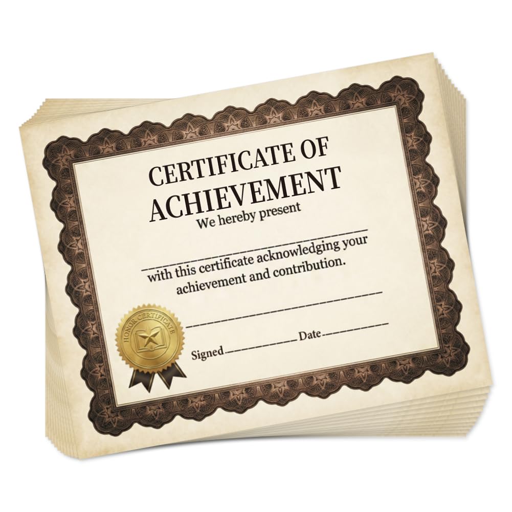 TNKBREEZE 30Pcs Vintage Lace Personalized Certificates 25x20cm Blank Award Certificate Paper for School Home Office Animals Party Certificate Paper for Awards Birthday Parties — image 1