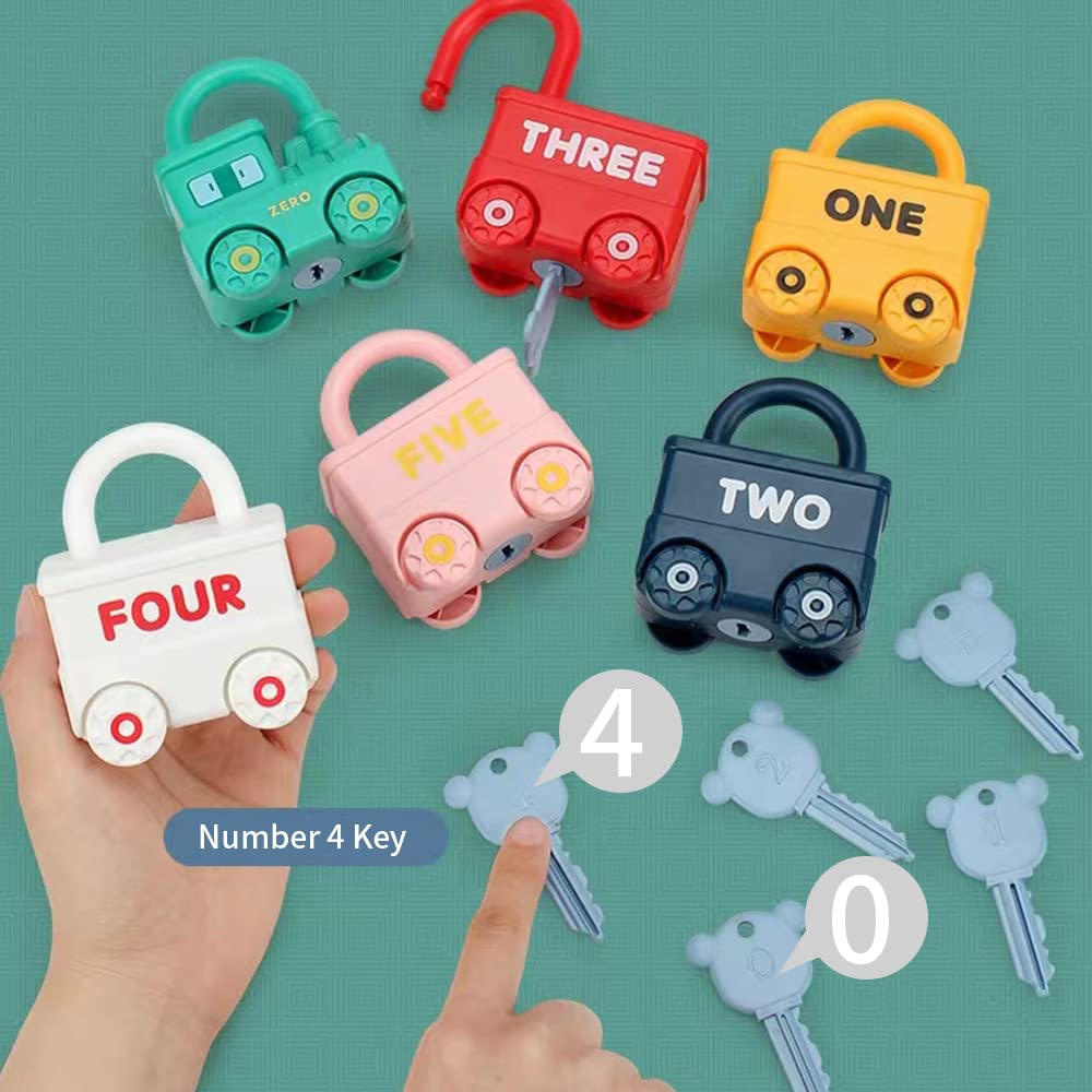 Macchina Giocattolo con Chiave e Serratura, Montessori Giocattolo per Bambini, Treno Montaggio Giochi Bambino Educativi Sensoriali, Motricità Fine Regalo di Natale per Ragazzo Ragazza 2 3 4 Anni