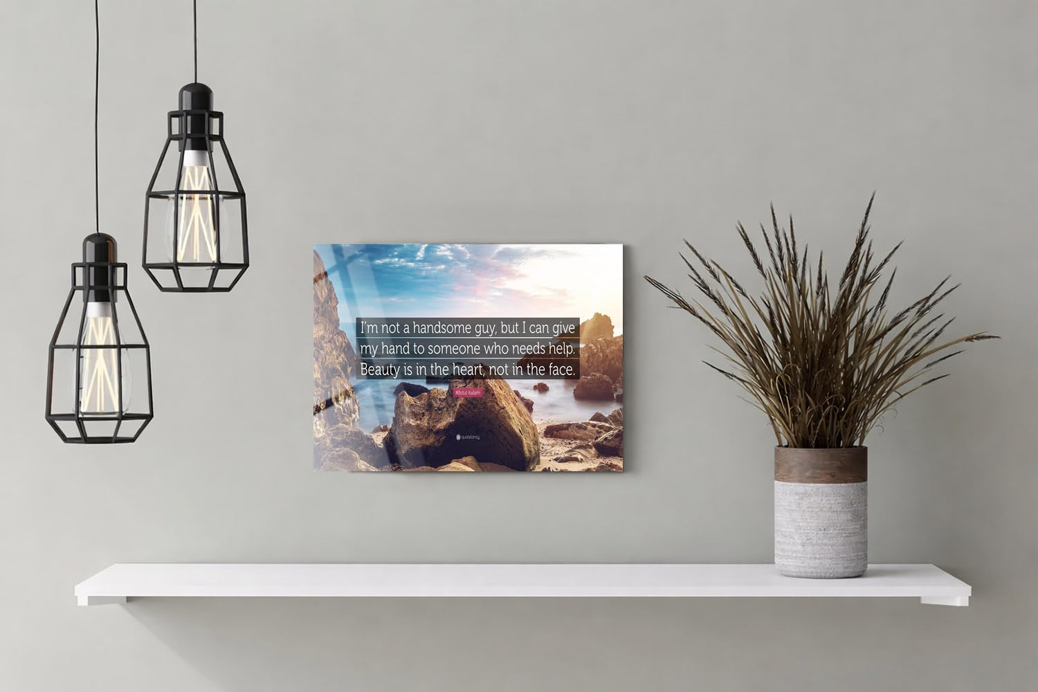 Wall Art | Acrylic Glossy Printed Frame|Home Decor for Living Room, Bedroom, Office, Study, Shelf (11x9inch) - Beauty Is In Heart 2