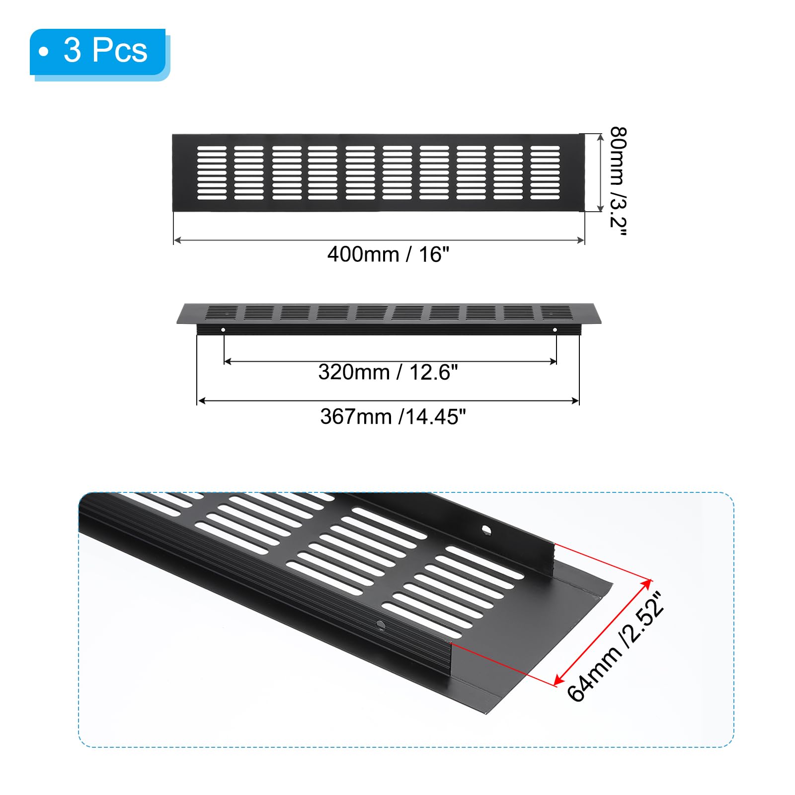 PATIKIL 16 x 3.2 Inch Door Air Vent Cover - Image 2