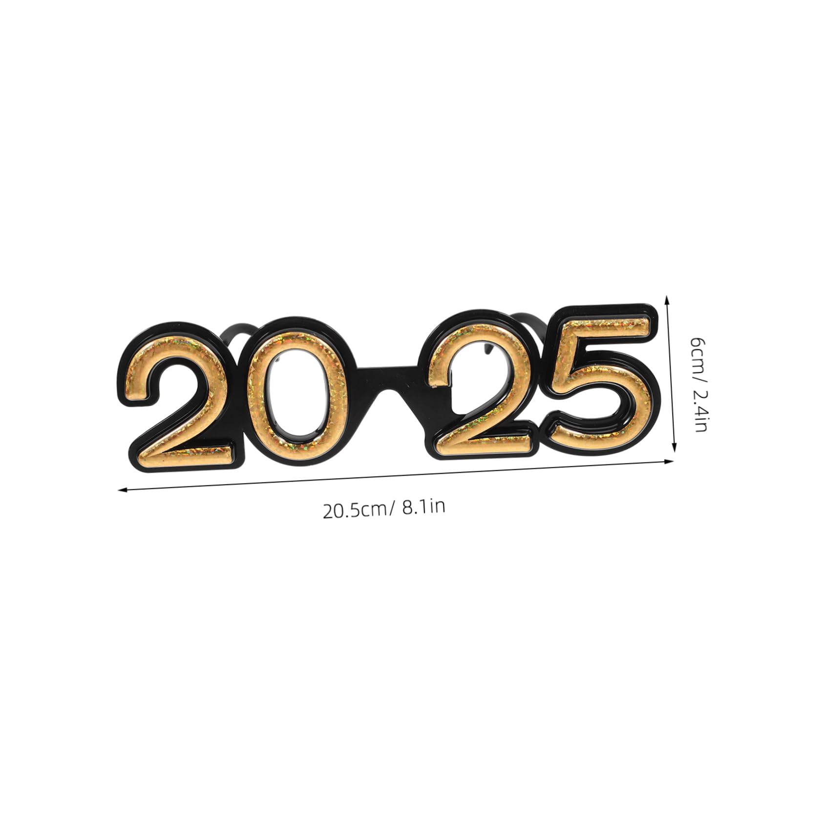 FOYTOKI New Year 2025 Eyewear Props Photo Party Glasses Plastic Fun Glasses for Adults Party Supplies