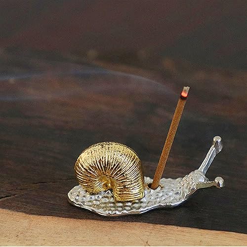 Miniatura 5 de ZYAMY 2 soportes de incienso de aleación de zinc con forma de caracol y forma de tortuga para incienso, pinzas de incienso para censor de palo, joss