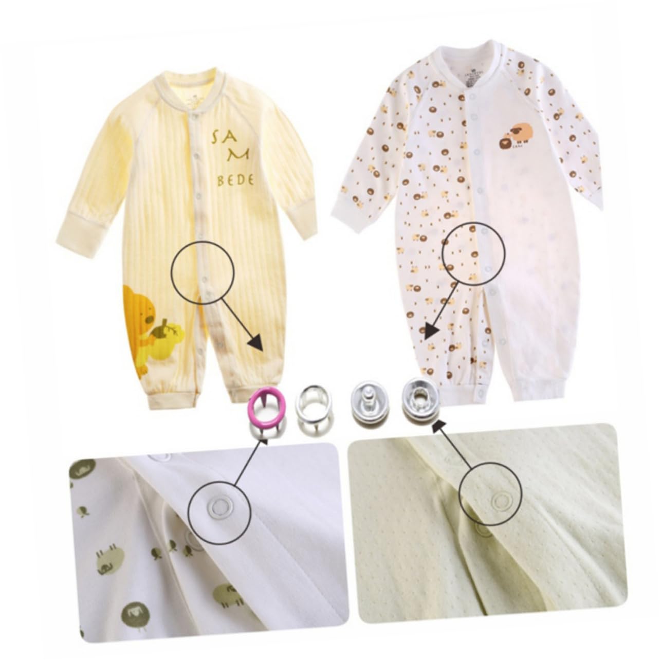 Kit de Broches de Presión de Cobre para Ropa, 200 Piezas | 50 Juegos, Uso en Manualidades y Reparación, Ligero y Fácil de Usar para Sustituir Cierres