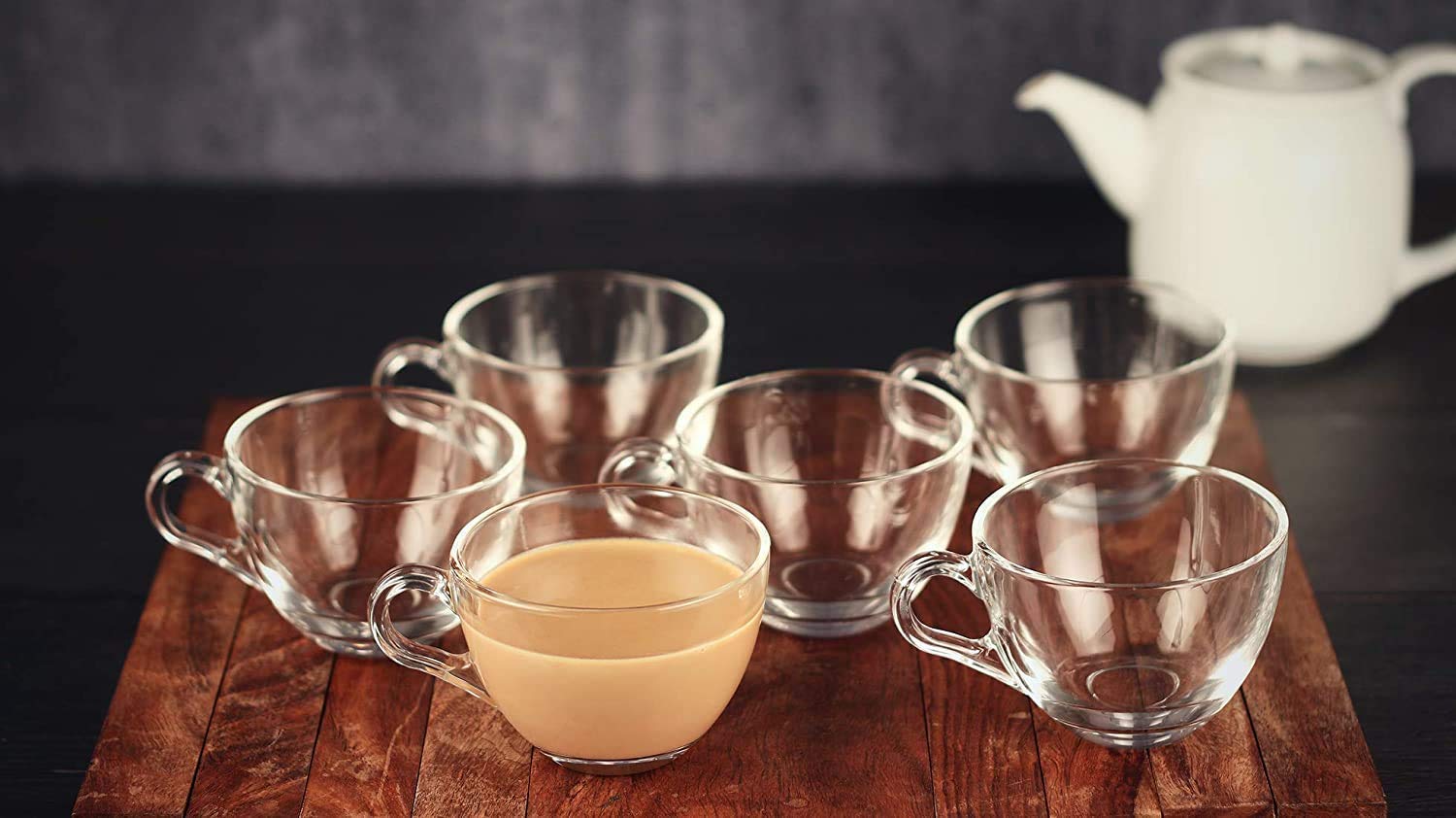 Mahi Enterprise? Pack of 6 Glass Cup Tea & Coffee Classic Cup Set in (6 Pcs Set) 140Ml (Clear) 2