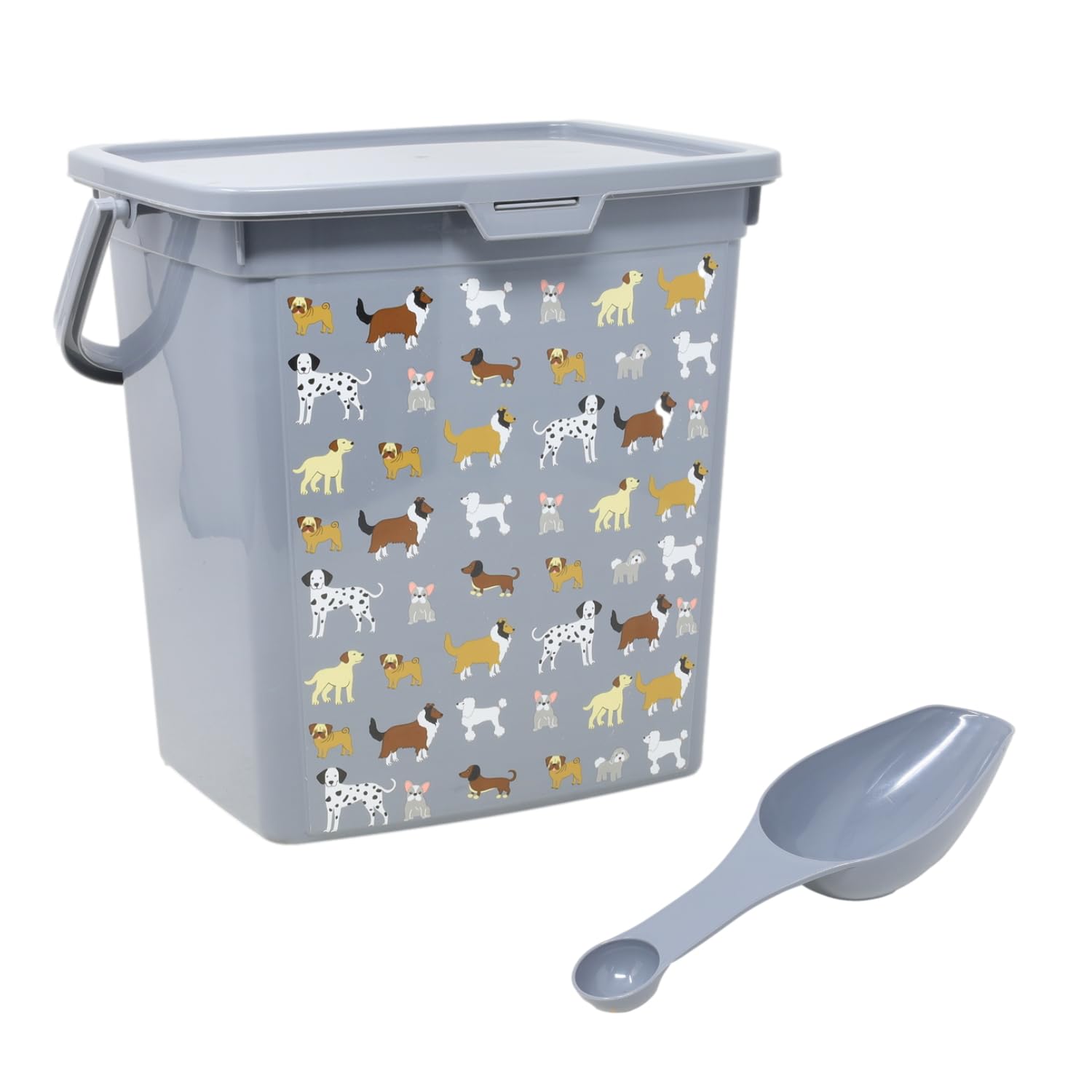 UNIQUE HOME LIVING Pet Food Storage Container 6L Dog Cat Puppy Treats Food Dispenser Bin Airtight Plastic Container Box With Scoop