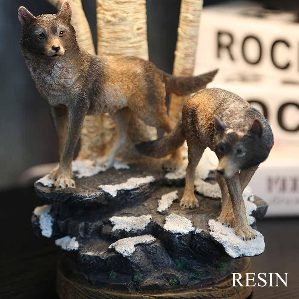 TRIVIDHA Lámpara De Escritorio Moderna Con Lámpara De Mesa Lobo Resina Animal Para Habitación De Niños, Iluminación De Mesa E26 Creativa Retro, Iluminación De Escritorio Para Sala De Estar Y Dormitori