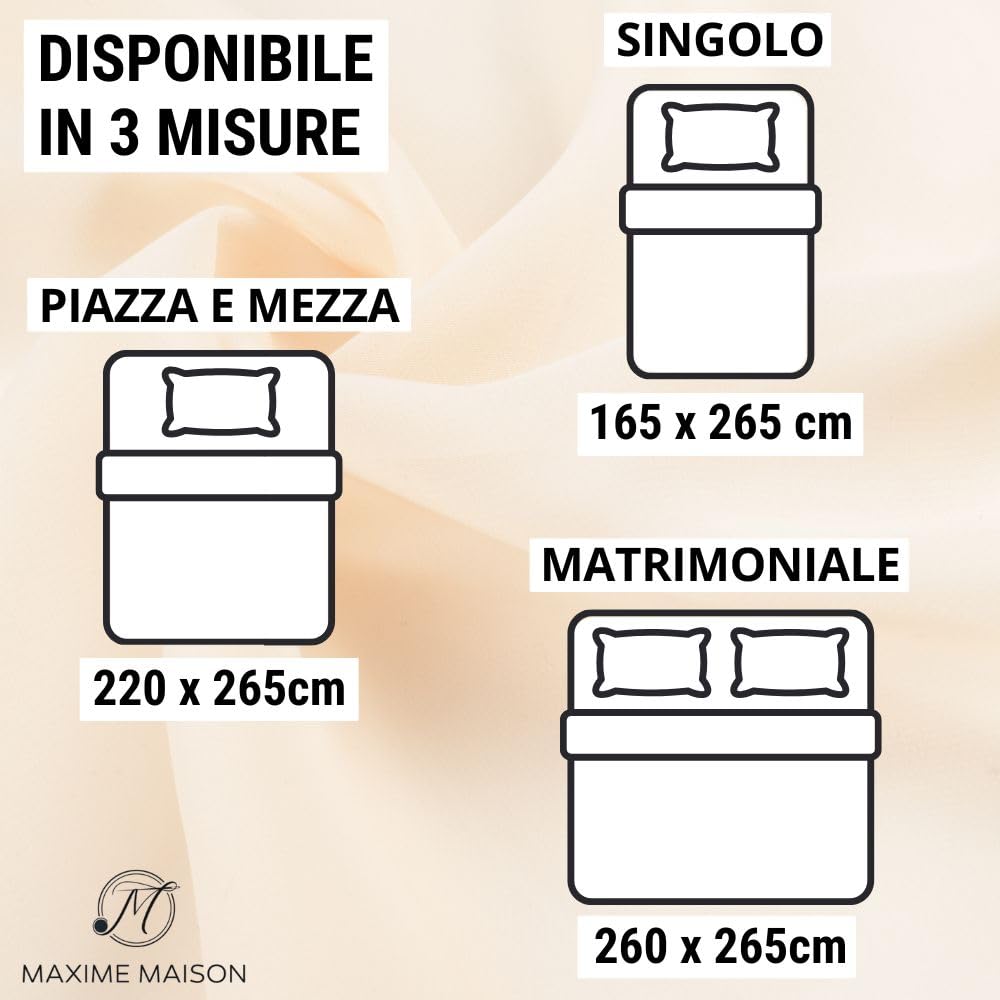MAXIME MAISON - Steppdecke für Doppelbett, Frühling, Herbst, gesteppt aus weichem elegantem Samt, leichte Tagesdecke für Doppelbett, hergestellt in Italien, Gefühl von echtem Luxus (Taupe)