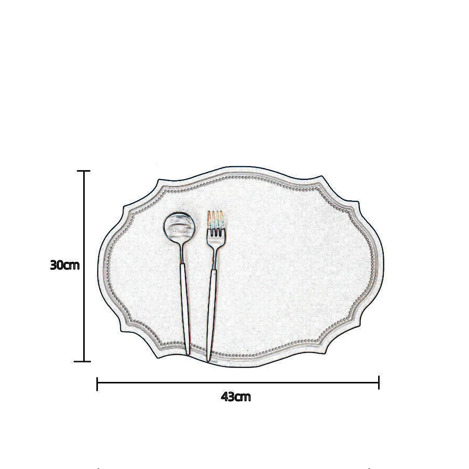 Lot de 6 sets de table en vinyle résistant à la chaleur pour table de salle à manger, parfaits pour les restaurants et la maison, 43 x 30 cm, faciles à nettoyer et élégants