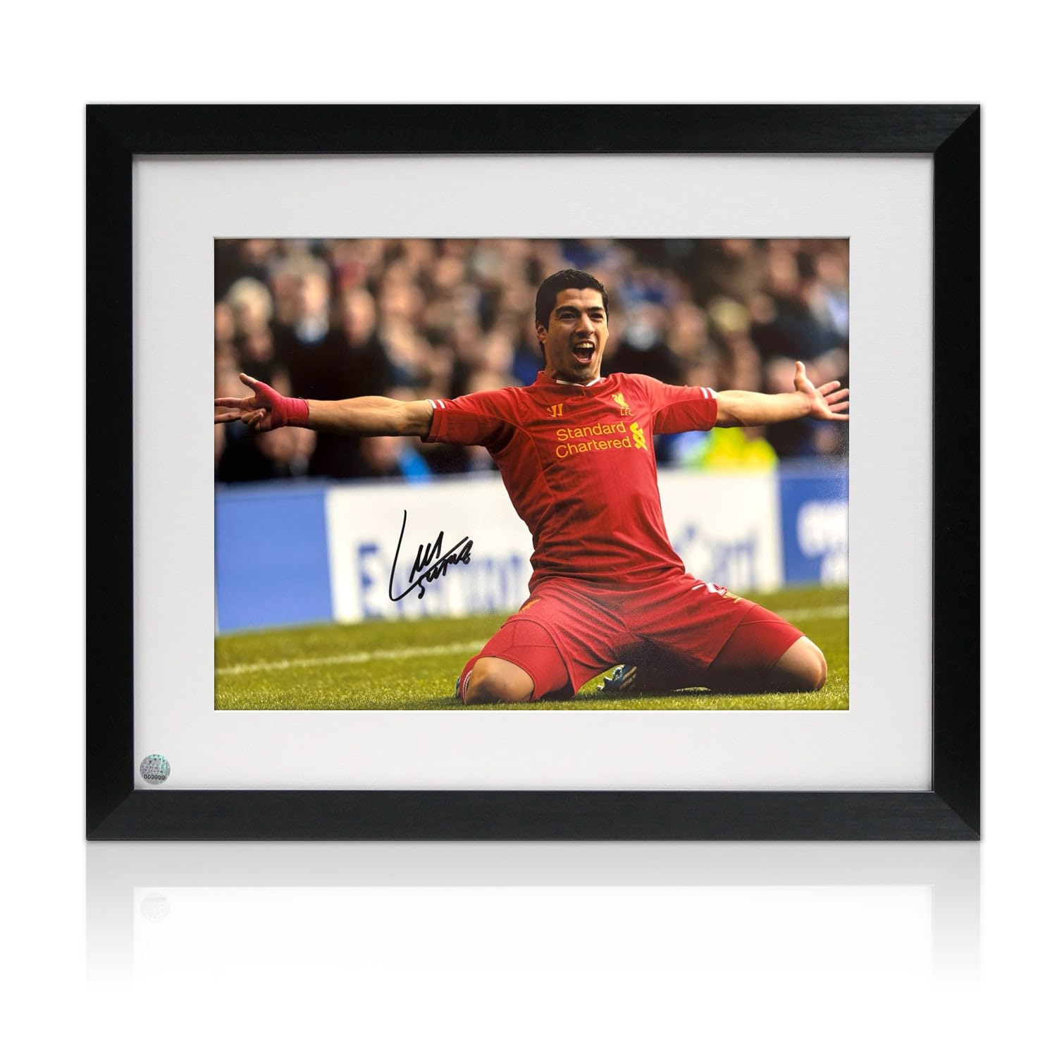 Exclusive Memorabilia Luis Suarez Signed Liverpool Football Photo. Framed