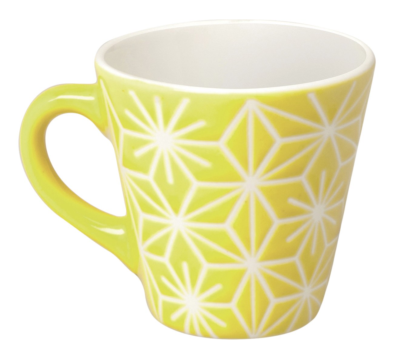 Excelsa Etnika Coffee Mug 90 ml, Porcelain, Yellow, 6.2 x 6.2 x 6 cm