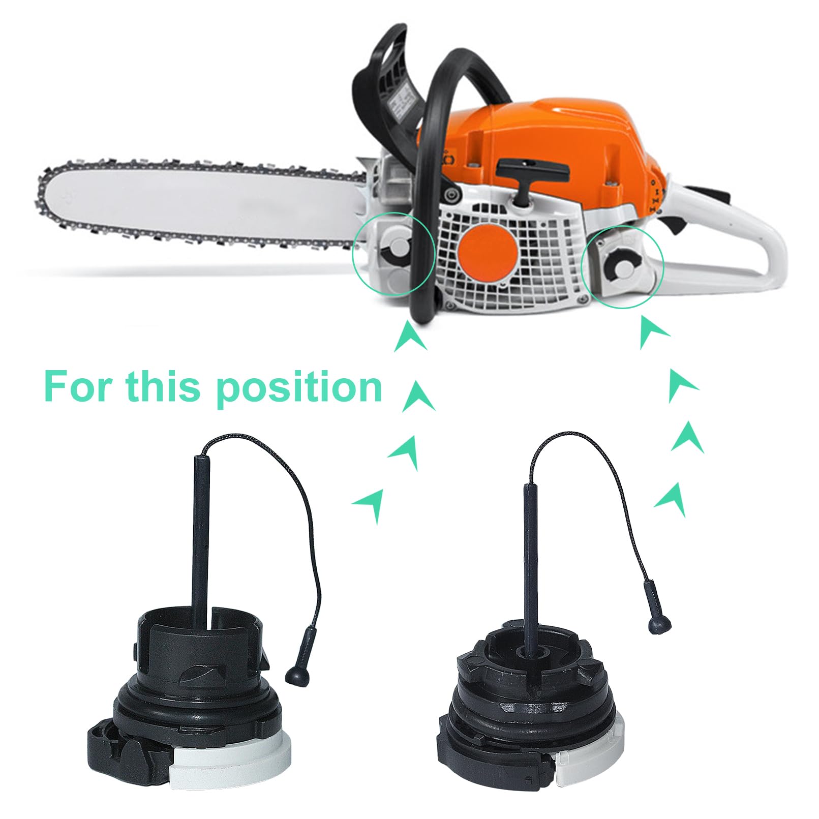 Tappi Benzina E Olio Per Motoseghe - Compatibili Con Stihl MS170, MS180, MS210, MS250, MS260 - Foto 9