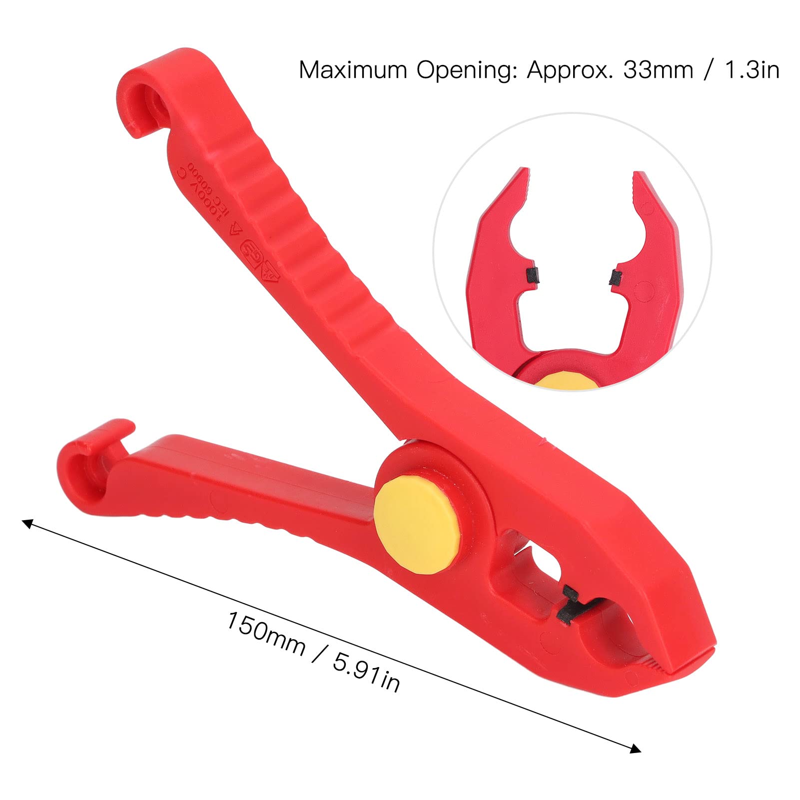 Insulated Wire Clip, Plastic 33mm Maximum Opening 1000V Insulating Antimagnetic Tool