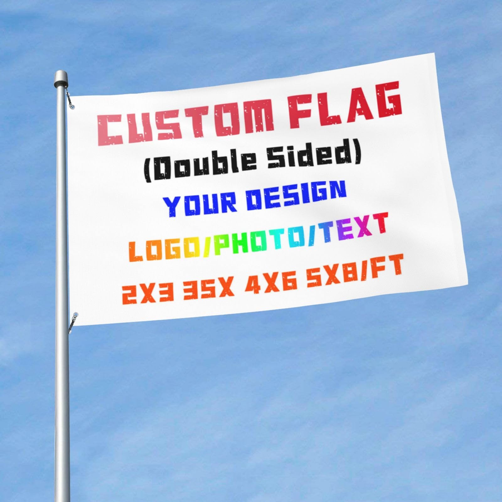 Custom Flags & Banners for Outdoor - Personalised Flag with Your Own Design, Add Your Own Photo/Text/Logo Ideal for Business Holiday Home Decorations,Camping Flag Yard Sign, 3x5Ft, Single Sided