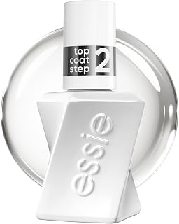 essie Long-Lasting Nail Polish, Top Coat with Glossy Finish, Manicure without UV Light, Gel by essie, Colour: No. 00 Top Coat, Transparent, 1 x 13.5 ml transparent Top coat