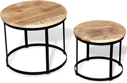 Miniatura 4 de Juego de mesa auxiliar de dos piezas, juego de 2 piezas, mesas auxiliares para sala de estar y mesa auxiliar, juego de 2 mesas auxiliares simples,