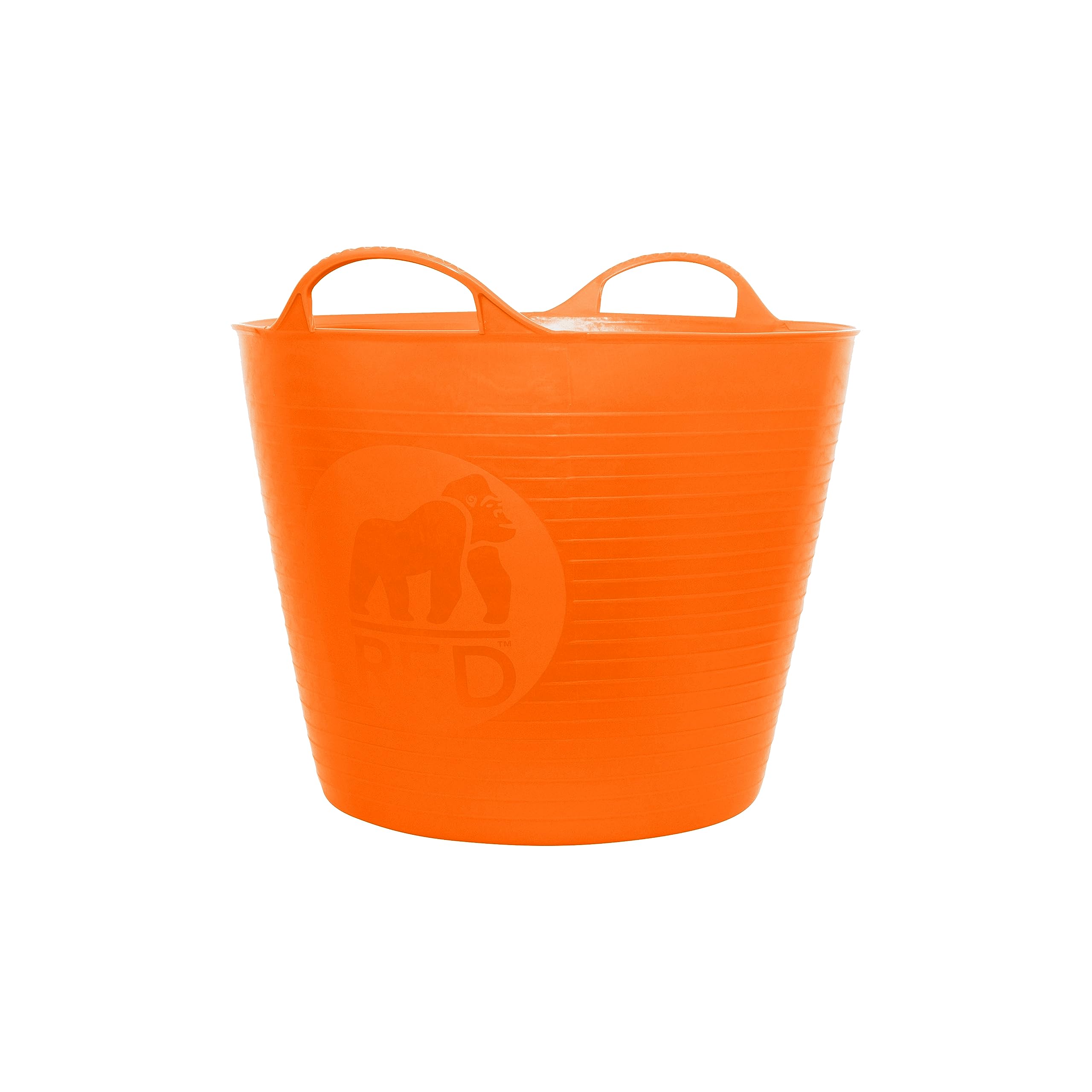 Red Gorilla26L Medium Flexible 2-Handled Recycled Tub in Orange Weather Resistant Suitable for Animal Horse or Pet Food Storage and Preparation DIY Builders Gardening BPA Free