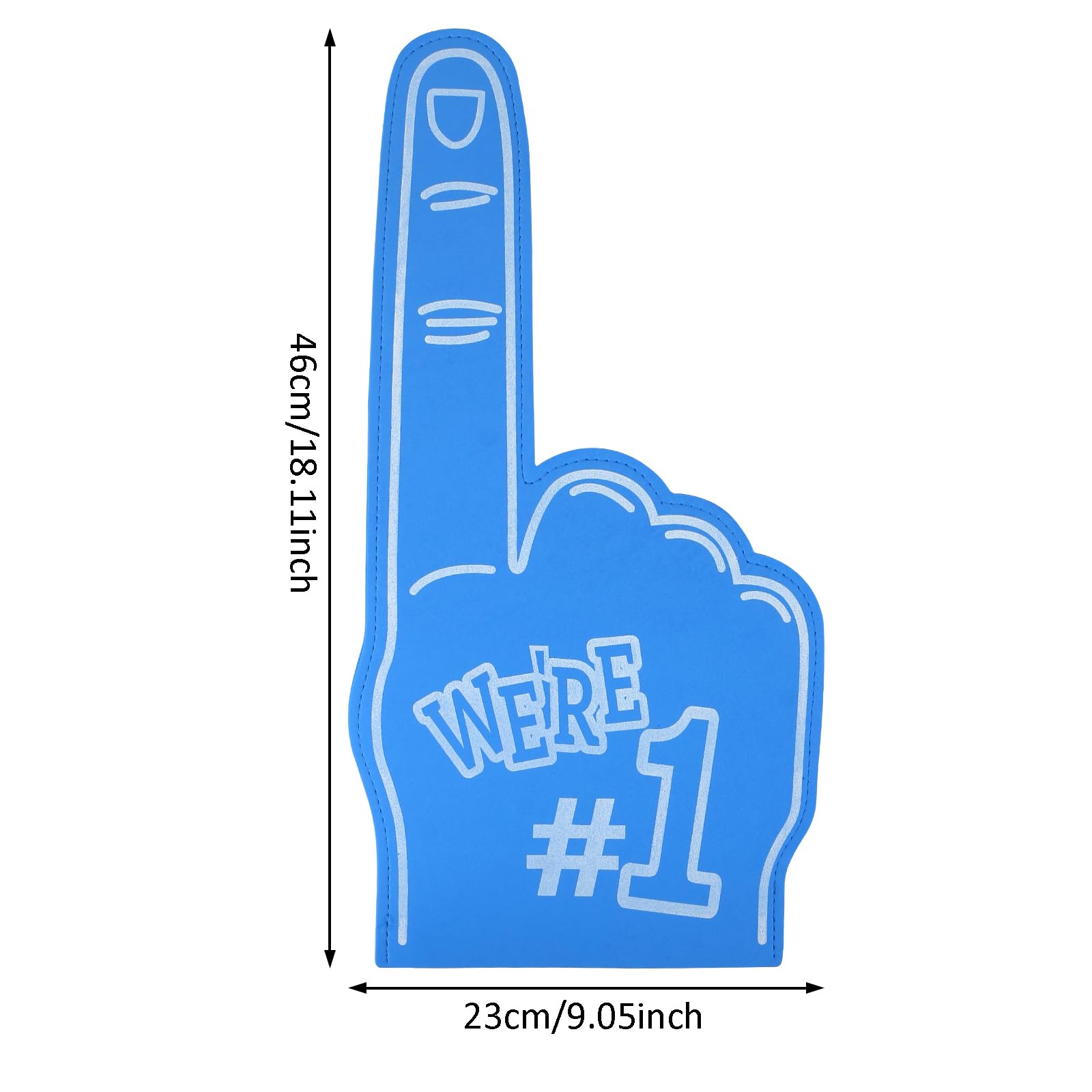 LALASTYLE 2 Giant Foam Fingers - Gladiator & Number 1 Fan Foam Hands for Sports Events & Parties (Blue) - Image 2